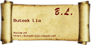 Butsek Lia névjegykártya